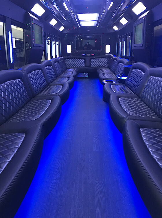 seating on limo bus